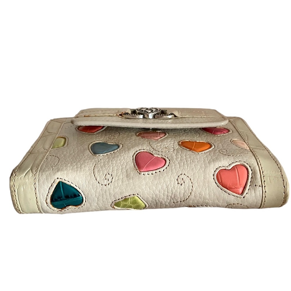 Brighton Fresca Beach leather colored hearts purse 'wallet' organizer - Picture 5 of 14